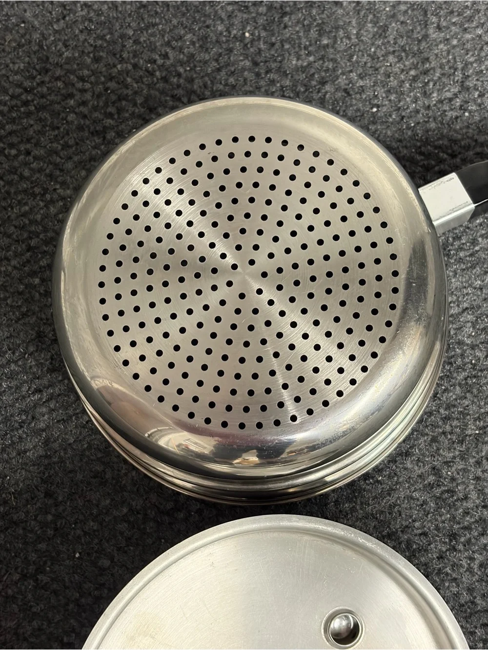 Saladmaster system 7 Steamer Insert Pan Vapo Lid Stainless Steel 9”